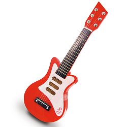 Dětská dřevěná kytara 50 cm - červená