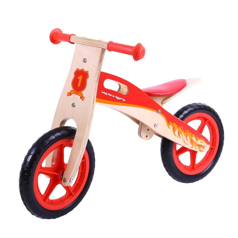 Dětské dřevěné kolo odrážedlo BG - červené