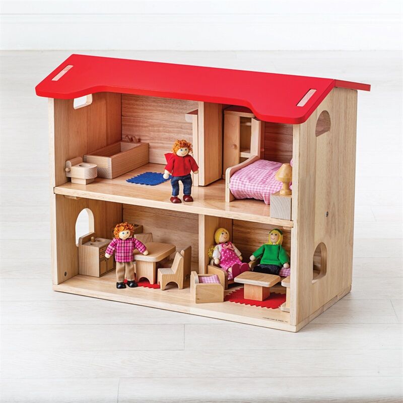 Dřevěný domeček pro panenky 29x17x29