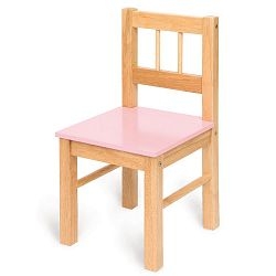 Dětská dřevěná židlička - růžová