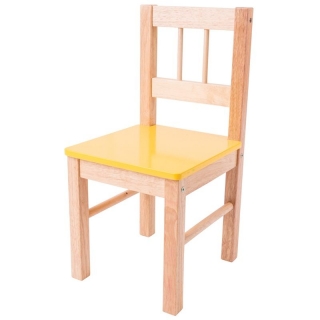 Dětská dřevěná židlička - žlutá