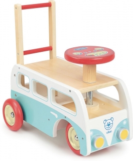 Dětské dřevěné odrážedlo - chodítko - Autobus
