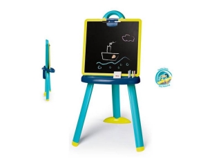 Dětská kreslící tabule na stojanu 2V1 - modrá